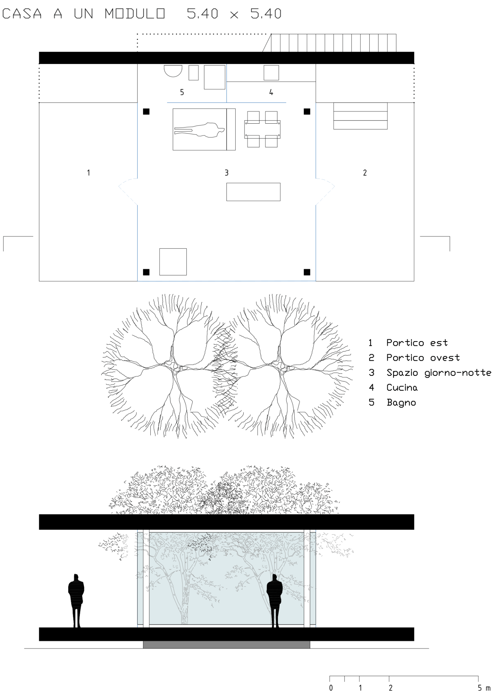 Casa Minima a 1 modulo disegno